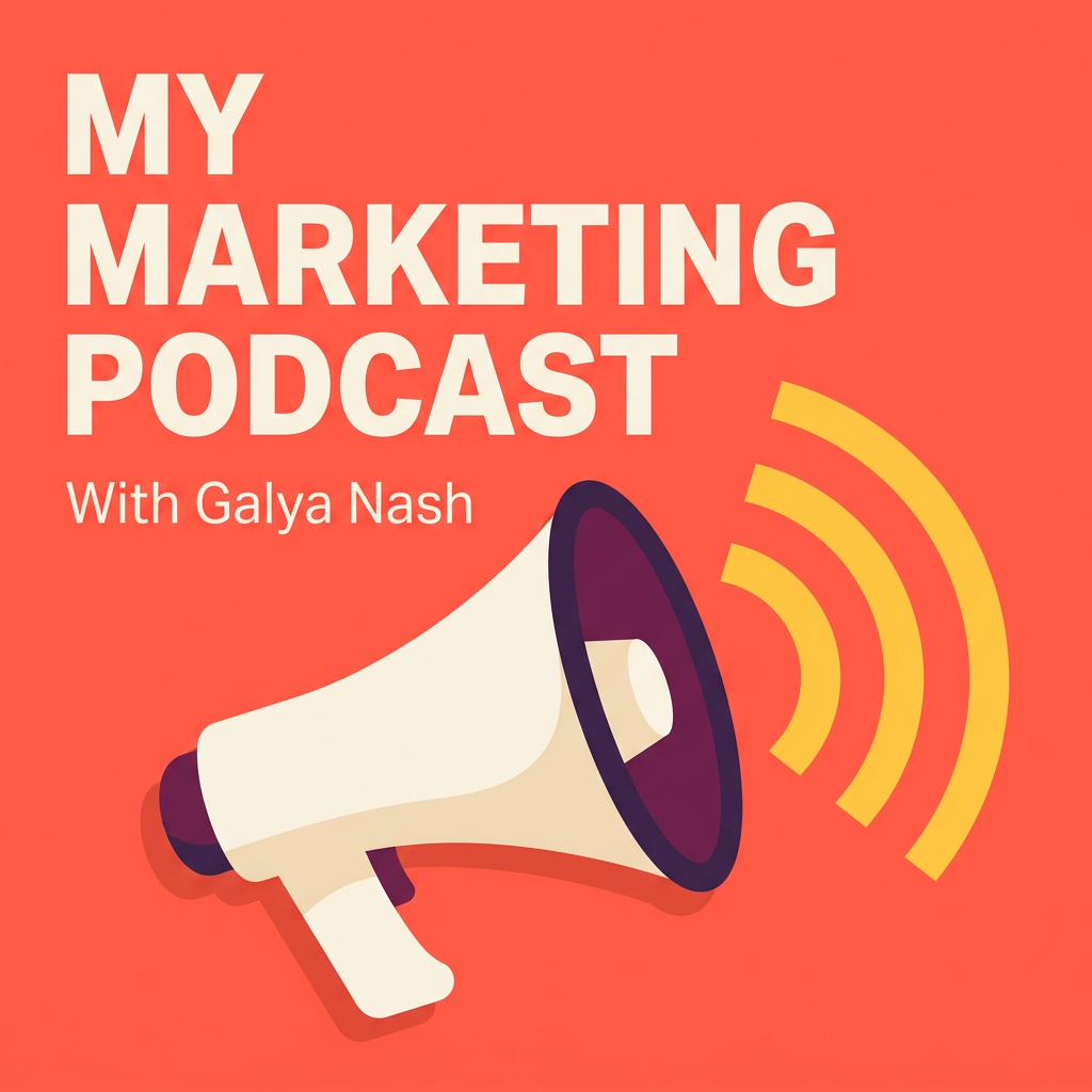 Podcast cover art (flat vector illustration style)