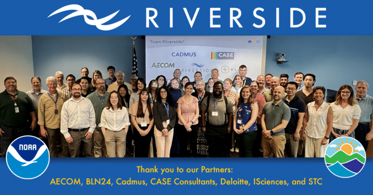 Group image of all the NCEI PMs and Riverside and partner staff members of the IRA BIL User Engagement Team at NCEI Asheville.